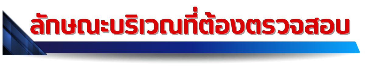 ลักษณะบริเวณที่ต้องตรวจสอบ ลักษณะบริเวณที่ต้องตรวจสอบ